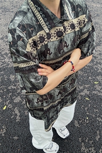 2025夏季新款港风夏威夷冰丝沙滩衬衫印花短袖 CS304-P30图片
