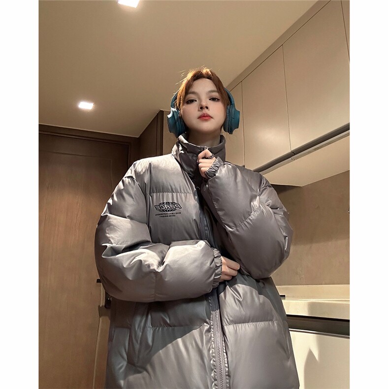 eq331亮面面包服冬季加厚保暖羽绒棉服外套男女情侣装2024新款,男装棉衣,电商C306-1