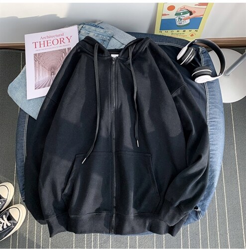 抖音品质开衫卫衣340克50棉纯色宽松连帽216-2-WY81-P41特大货，男装卫衣，星座716-1