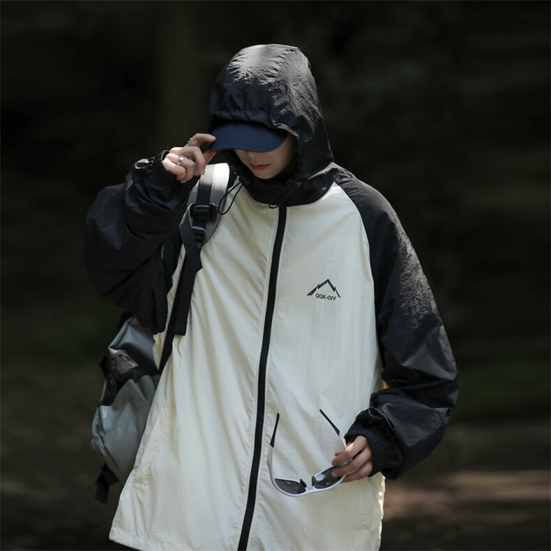 连帽工装休闲防晒衣夏季男宽松户外钓鱼防紫外线透气外套F050-P45,男装夹克,星座308B-2