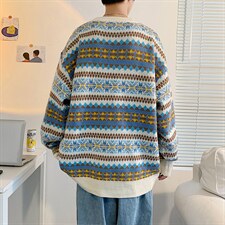 2024秋冬新款针织毛衣男韩版时尚青年毛线衣条纹A161-2-M2067-P65,男装针织衫/毛衣,电商A161-2