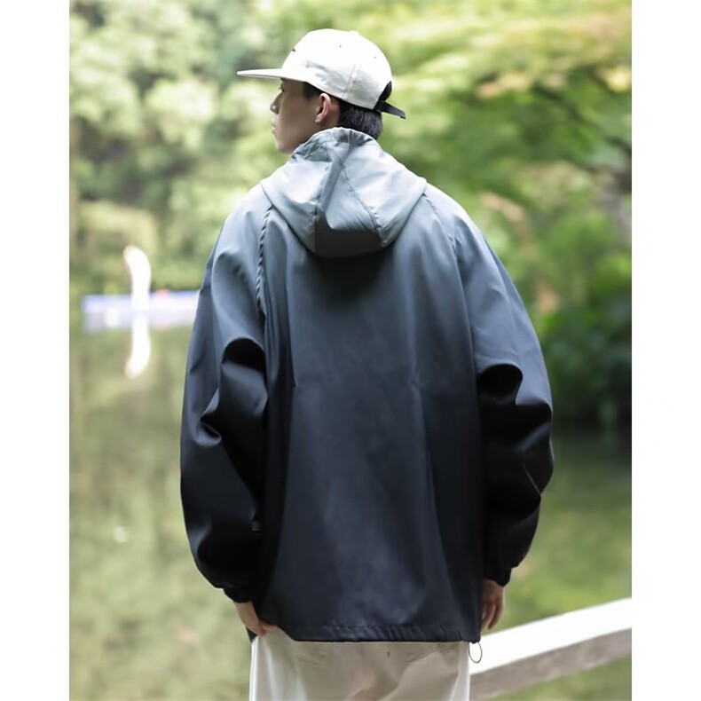 连帽冲锋衣外套男女韩系慵懒风高级渐变色宽松休闲夹克J46-P67,男装夹克,星座1109-3