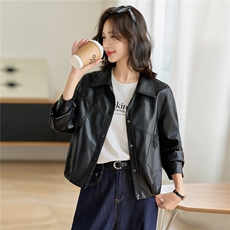 【秋季女装新款】大量现货短款皮衣外套P-110，女装皮衣，简古