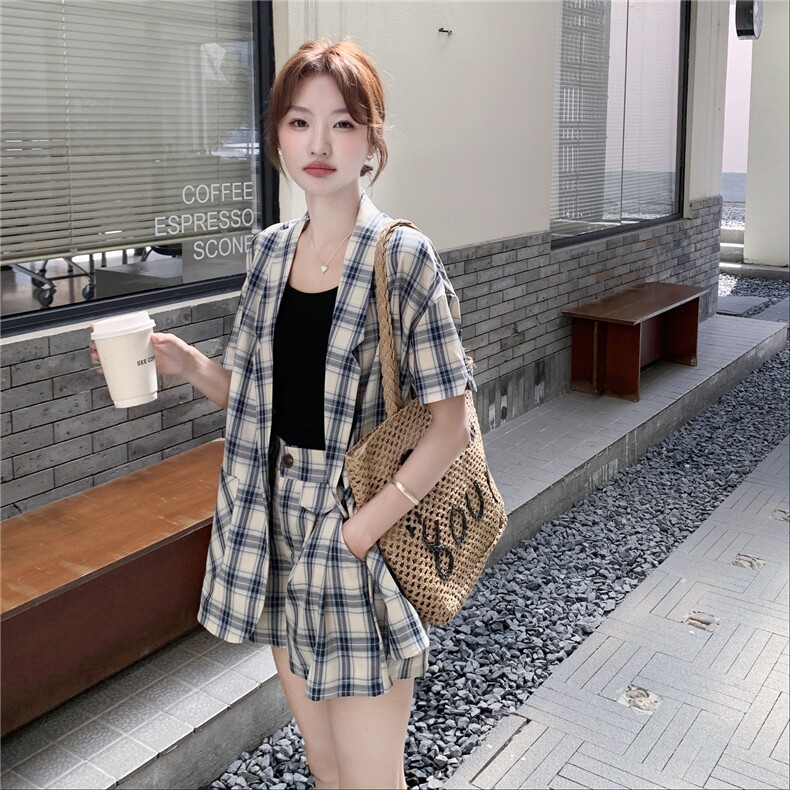 （大货已出）2025年夏季格子套装女两件套2C325-A8801-P125K188,女装套装/套裙,2C325