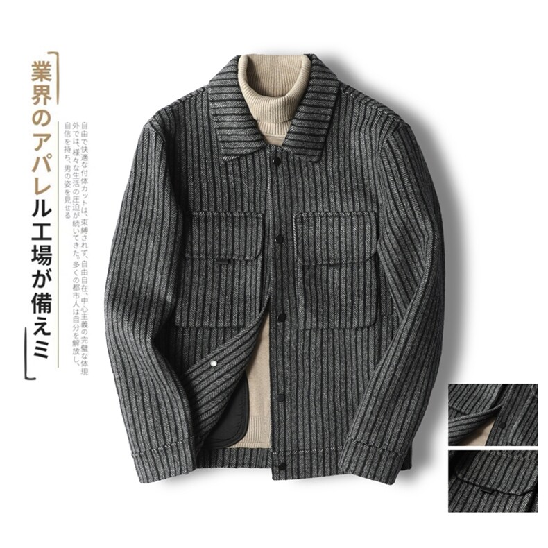 2021阿尔巴卡男士双面羊绒夹克短款外套毛呢大衣Y8889P315控428,男装毛呢大衣,电商D230