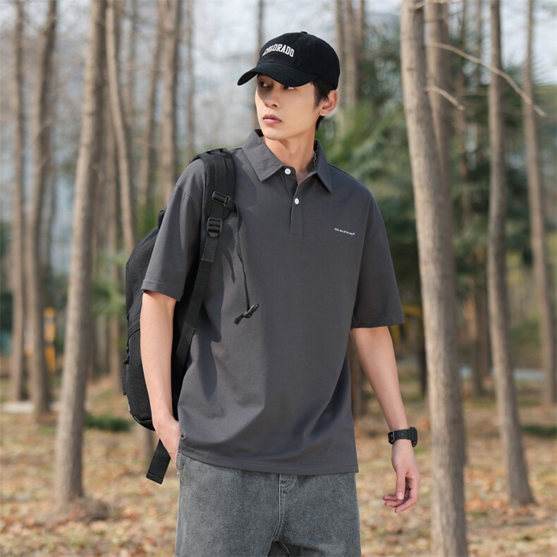 美式夏季新款Polo衫男士半袖日系潮牌男装宽松短袖t恤PL141-P45,男装Polo衫,星座1109-1