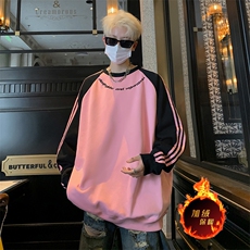 抖音得物供货提供视频秋冬重磅美式宽松织带圆领卫衣0720，男装卫衣，电商A486