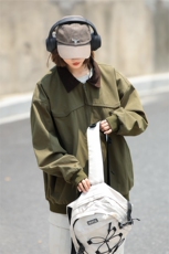 2024秋季新款中性风衬衫领纯棉宽松夹克男现货DSA157B-J182-P85，男装夹克，电商A157B