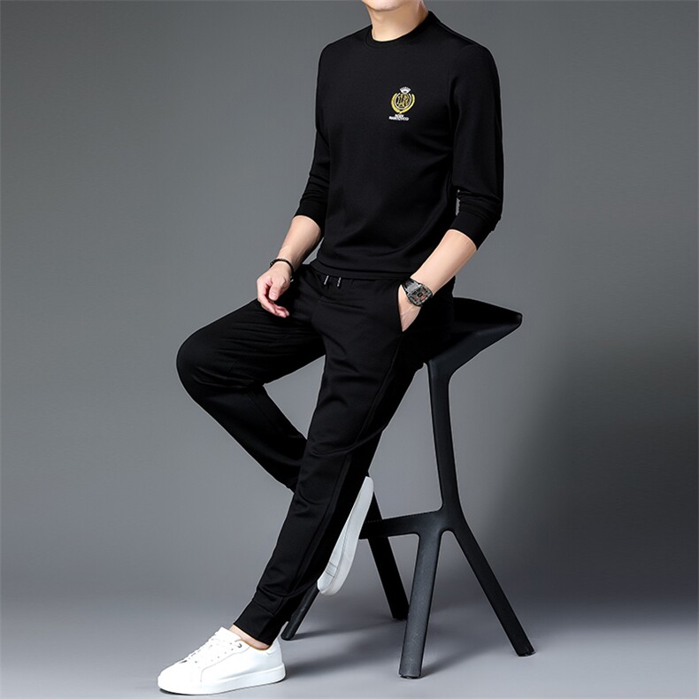 中年男士卫衣休闲套装春秋季2023年新款中老年男装爸爸秋装两件套，男装休闲套装，电商B212（原钱塘6029）