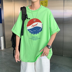 夏季潮流宽松潮流印花圆领T恤男新T45P25控38，男装T恤，电商A268A