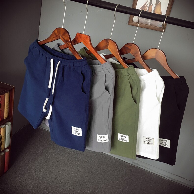 K62/P15男士棉麻日系5分五分裤男潮亚麻大码短裤夏天运动沙滩中,男装休闲裤,电商D310（原电商305）