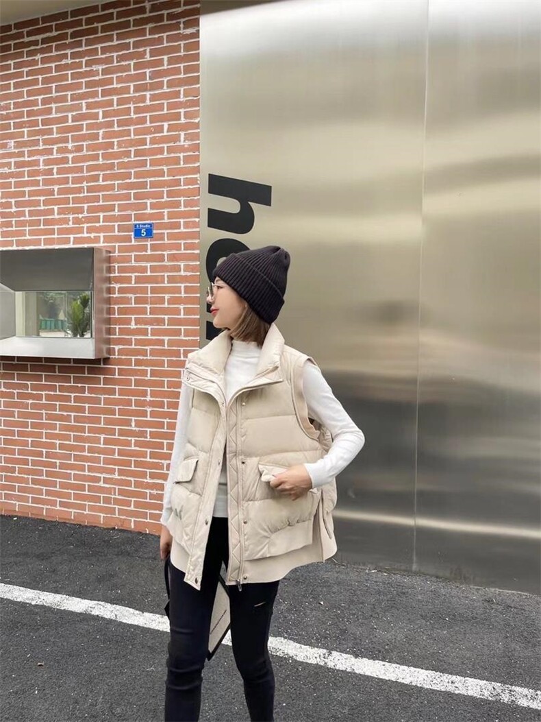 2021新款马甲拼接空气层羽绒服，女装马甲，优彩