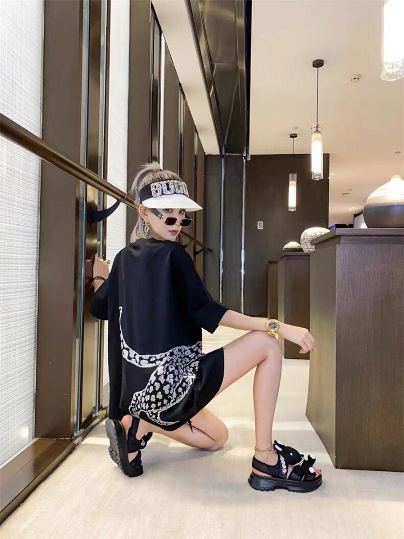 夏季新款重工烫钻潮牌潮流T恤,女装T恤,無限度