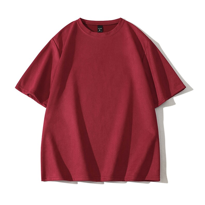 抖音得物直播高品质二开240克美式高街麂皮绒光版纯色短袖t恤12.5，男装T恤，电商A486-1