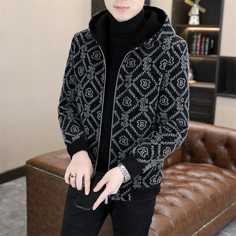 秋冬新款男士加厚连帽百搭毛呢大衣短款夹克外套上衣D79P155控238,男装毛呢大衣,电商B226-2（原B217-2）