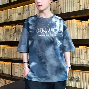 夏季短袖t恤男宽松五分袖T恤潮流半袖ins体恤新款上衣服3058- P35图片