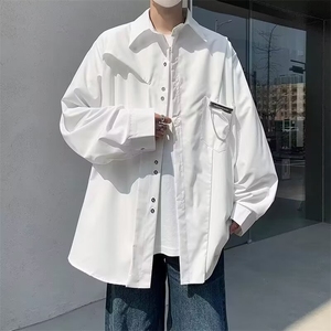 设计感长袖衬衫男2024新款春季ins潮流休闲情侣衬衣 W8121-P38图片
