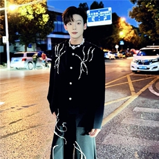 （自家图）小众钉珠设计高级痞帅垫肩西服男6017-P105，男装西服，星座910-5