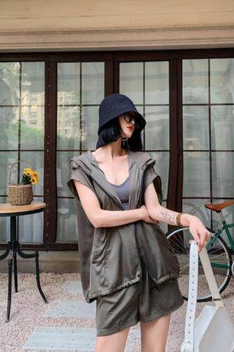 日本设计师小众韩版休闲工装风套装，女装职业装，TS