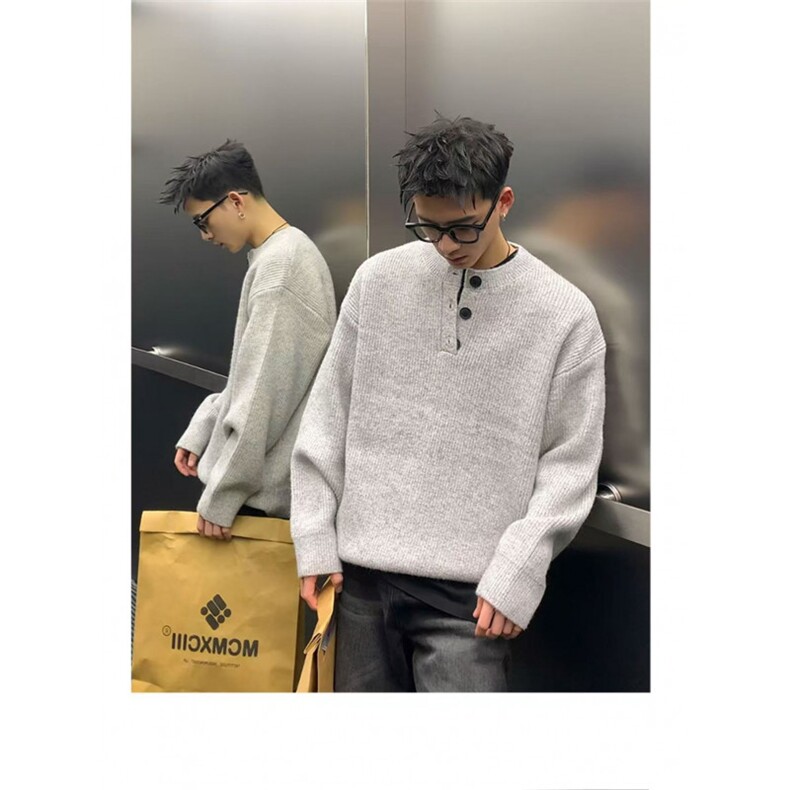 1506A/G50100/P53秋冬美式亨利领毛衣男毛衣,男装针织衫/毛衣,星座1506A