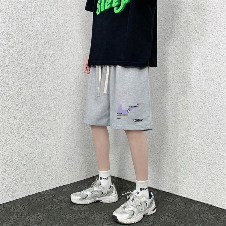 HD74259-P22华夫格短裤男大码宽松五分裤男直筒中裤,男装休闲裤,电商A040