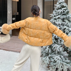 25新品风羽绒服袖口真毛6539-P365-468图片