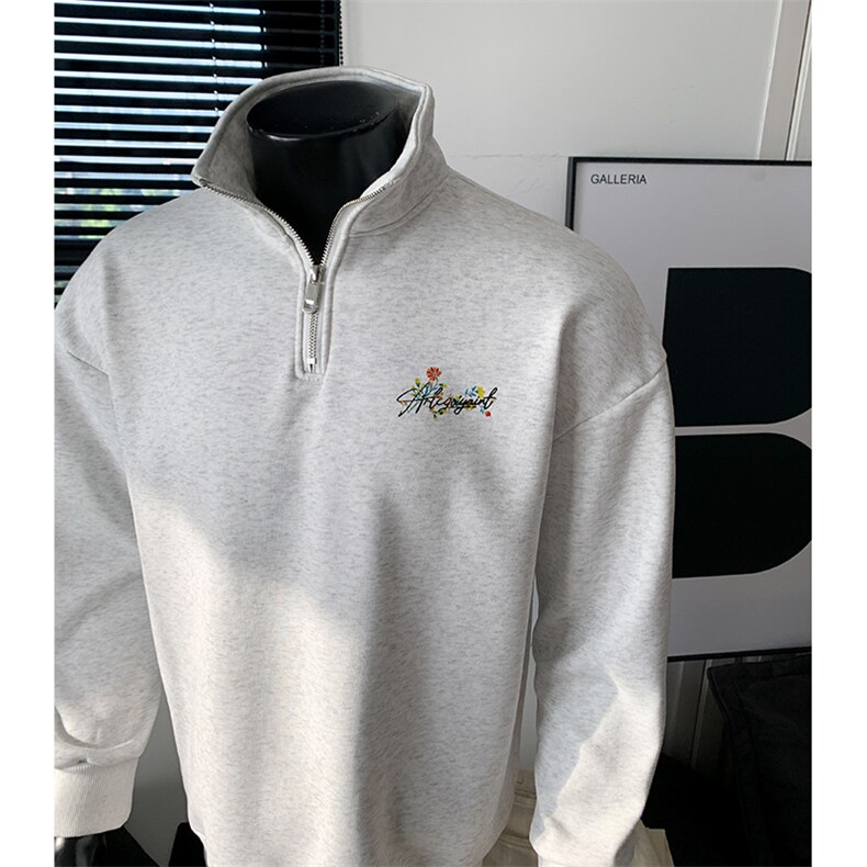 美式潮牌直播抖音得物半拉链立领卫衣外套W5803P45加绒，女装短外套，电商C408(原B339-1)