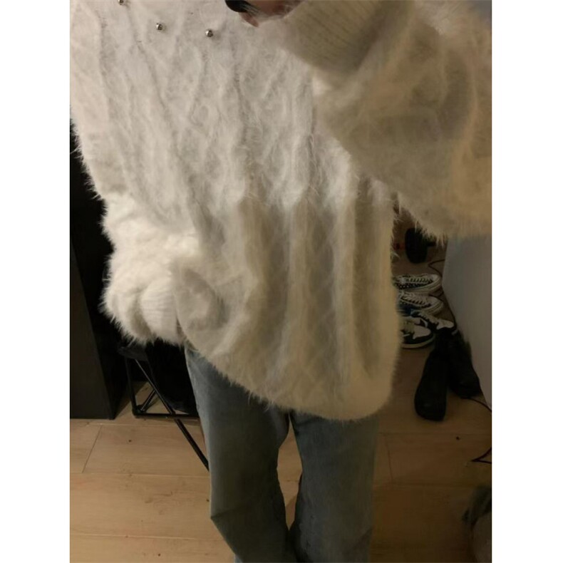 【有货】美式高街设计感小众白色毛衣金属扣针织衫BX017-特P60,男装针织衫/毛衣,星座1007（原301D）
