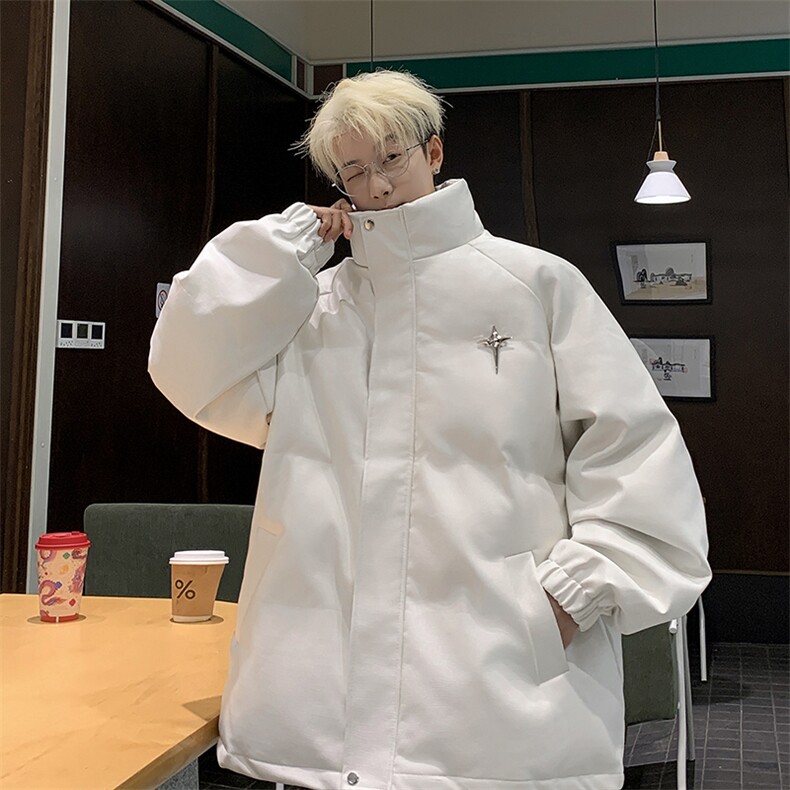 冬季PU皮鳄鱼纹羽绒棉衣立领皮服男外套M1602P100直播,男装棉衣,星座1904A-1