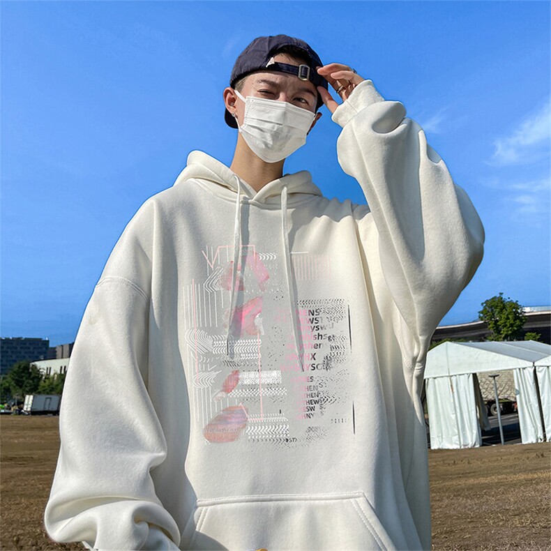 抖音得物供货可提供视频春装重磅美式宽松连帽卫衣DL2401,男装卫衣,电商A486-1