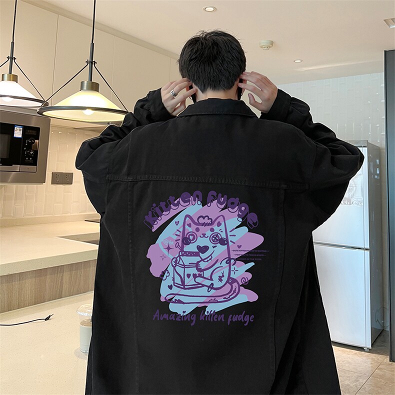 牛仔夹克男大码牛仔外套男茄克 NJ77317-P60加绒款-P75图片