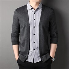 D66235钱塘2020-2春秋新款中年男士时尚休闲百搭长袖衬衫P80，男装衬衫，钱塘207-2