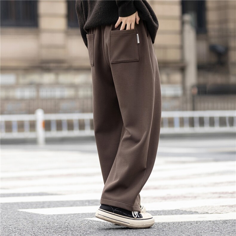 厚绳收腰直筒裤高密针织休闲裤男装运动卫裤阔1859-P150控268,男装休闲裤,电商A355（原A415）