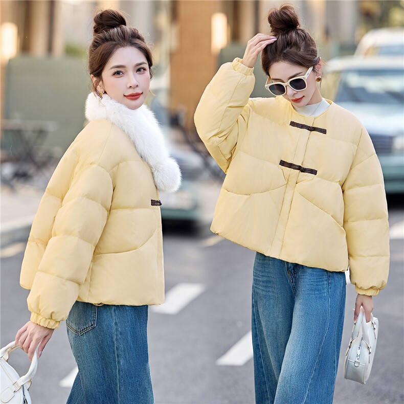 新款冬季可拆卸真狐狸毛围脖羽绒服2025年冬季时尚潮流,女装羽绒服,鑫鑫美