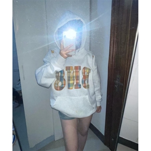 5240-P50原版贴布刺绣休闲 连帽卫衣 薄款/加绒图片