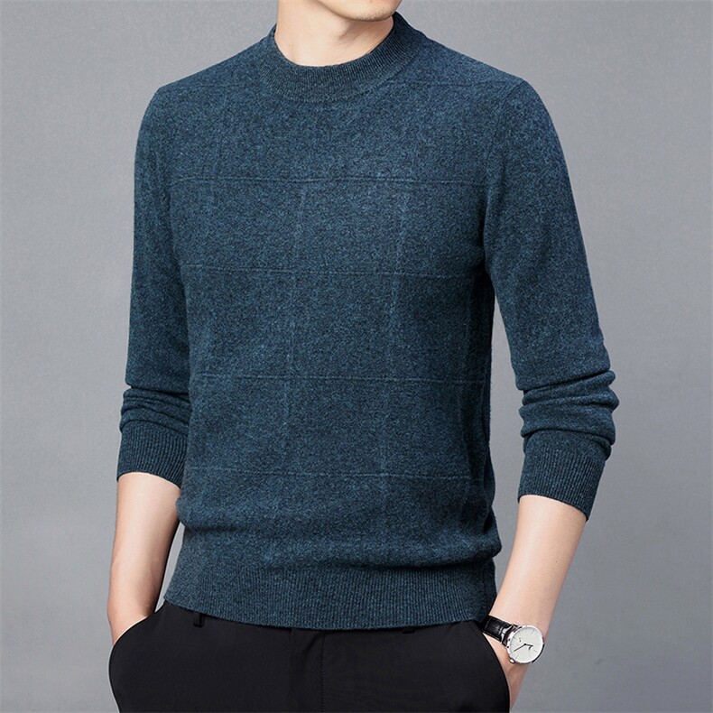 CM61062钱塘2020-2中年男士冬季厚款商务休闲半高领羊毛衫P152图片