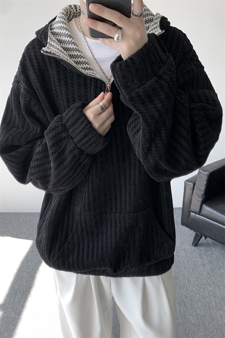 WY10183-特P52加绒特P62雪尼尔撞色连帽卫衣鱼骨纹重磅大码外套,女装短外套,电商A059