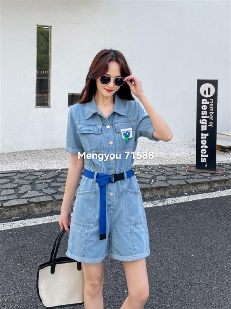 牛仔连体短裤，其它，梦由