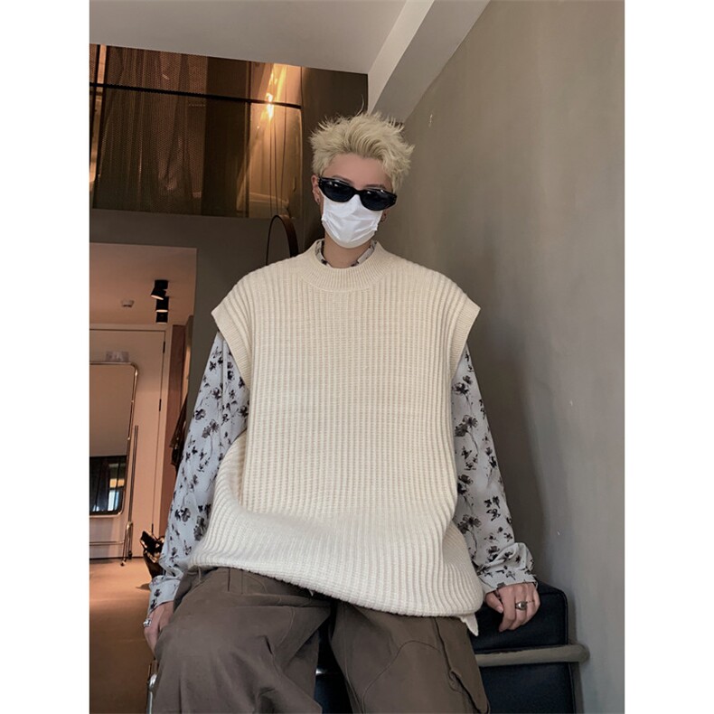 港风大码美式潮牌宽松套头无袖圆领毛衣男潮XZ608-M2152-P50,男装针织衫/毛衣,星座608(原A046)