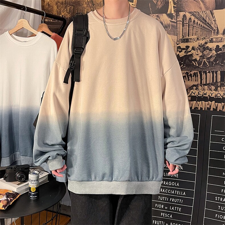 渐变染色卫衣秋冬款连帽ins港风宽松潮流百搭衣服外套W1329-P30,男装卫衣,星座512-4