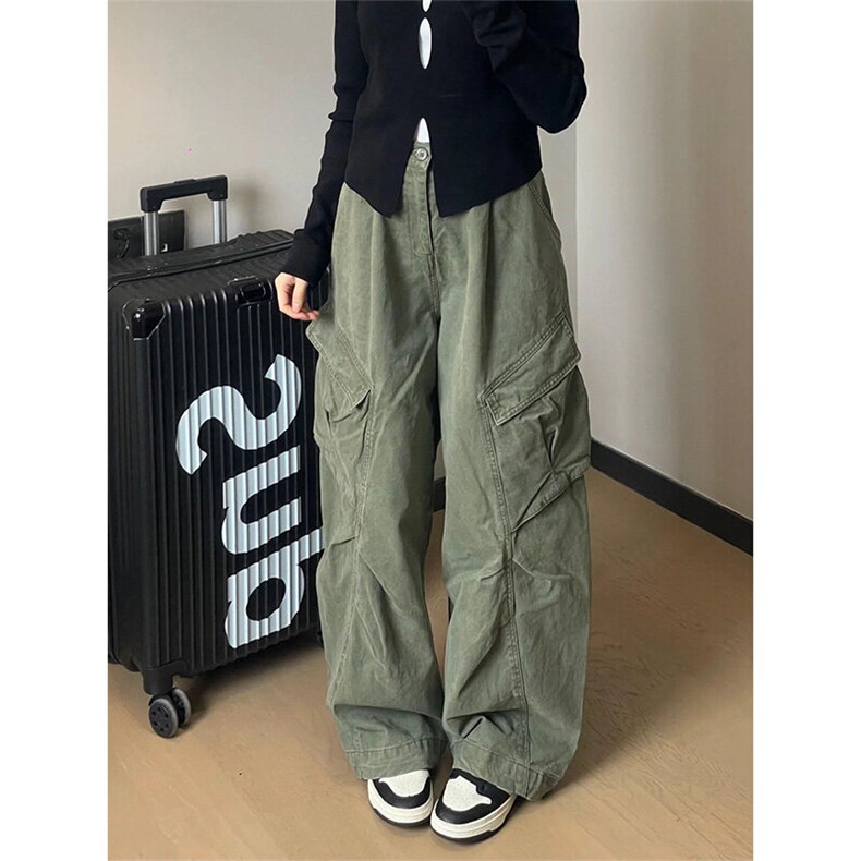 美式oversize嘻哈多口袋工装裤男女夏季宽松阔腿休闲裤K65-特P55,男装休闲裤,星座218-5