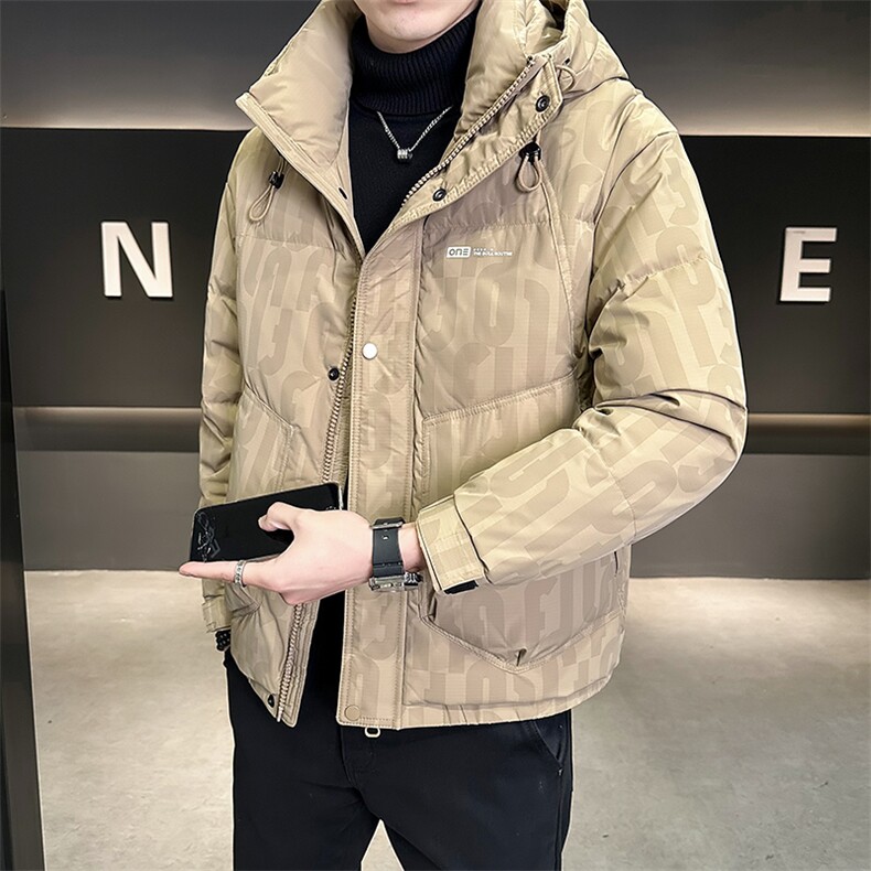 M-4XL B353 852036 P210 卡其连帽2025冬羽绒服【标50】图片