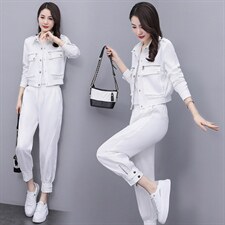 2021春季新款气质优雅时尚休闲时尚纯色套装，女装套装/套裙，曼娅璐