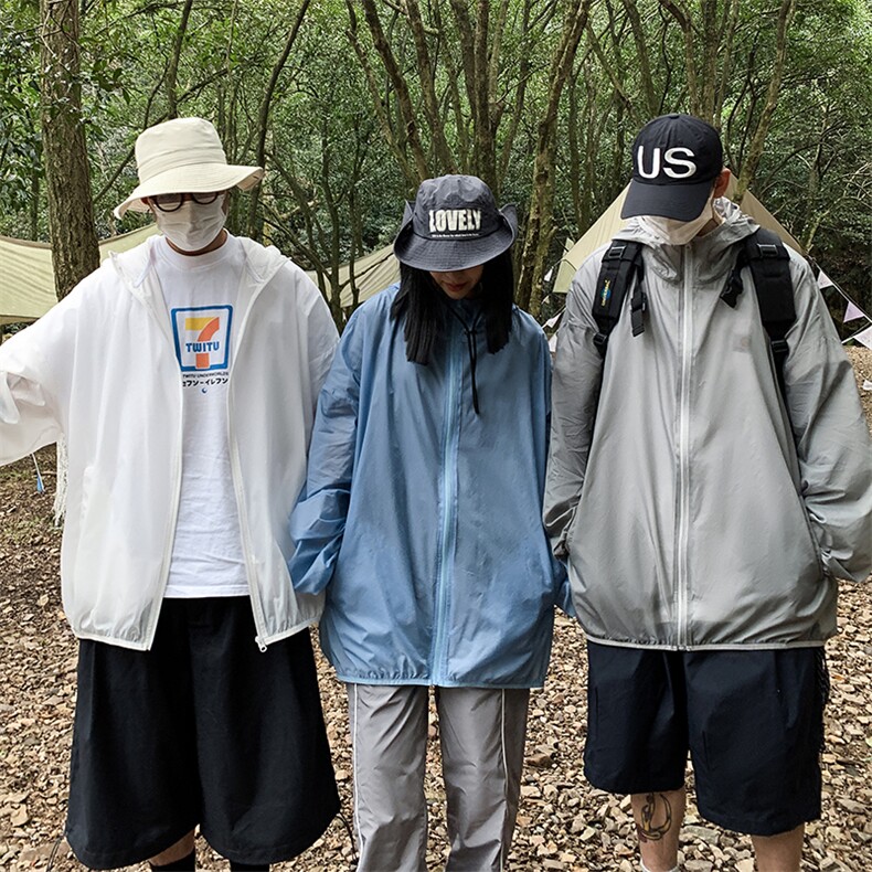 2023大码轻薄防晒衣男女情侣夏季户外运动潮流连帽外套J512-P48,男装夹克,电商A001