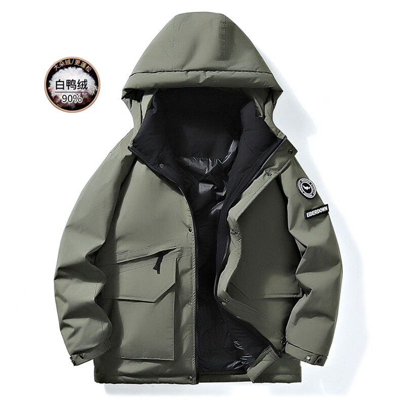 Y5277-P278 L-7XL大码工装90白鸭绒连帽潮牌羽绒服外套 主推图片
