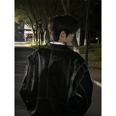 现货不缺货假两件皮衣夹克外套1209-1-JK17-P108（网图），男装夹克，星座1209-1