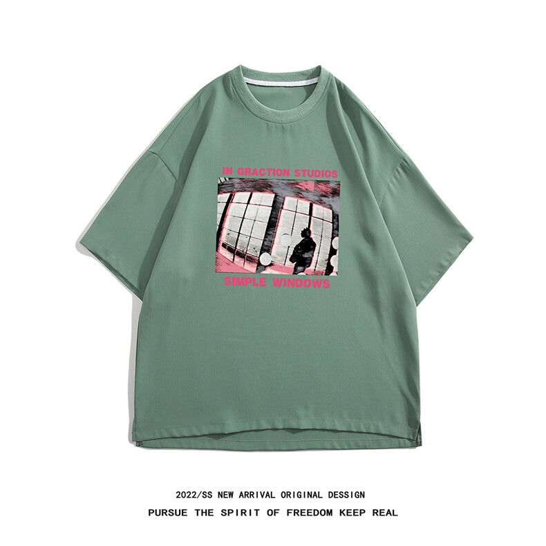 白底新款百搭短袖T恤潮牌复古短裤五分裤冰丝套装TZ919P65控88,男装牛仔裤,电商A247-1