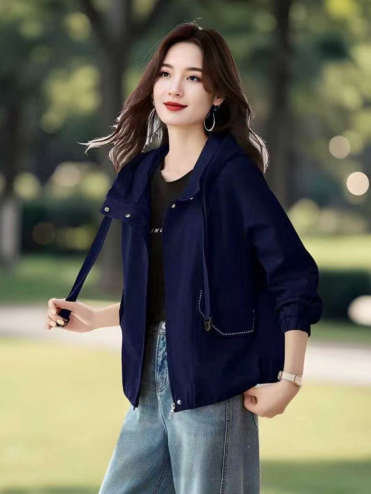 (现货）紫色外套女秋季休闲显瘦初春秋独特漂亮百搭短款风衣外套,女装短外套,韩蔻秀