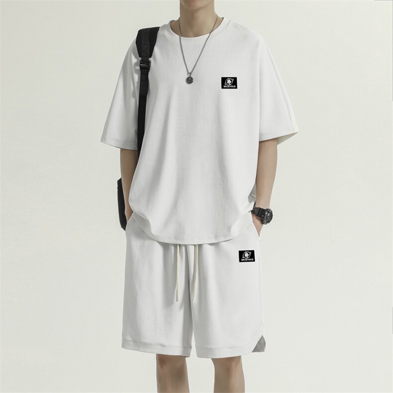 夏季冰丝宽松百搭短袖短裤潮牌两件套TZ16-特批70,男装牛仔裤,星座718