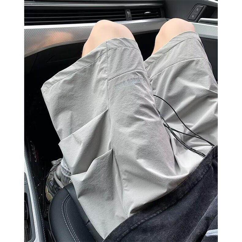 wassuphappy冰丝休闲短裤男夏季薄款潮牌运动中裤宽松沙滩五分裤,男装休闲裤,星座506A